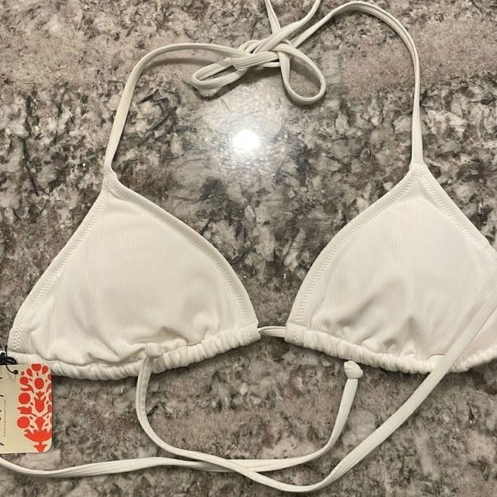 New Free Prople White Triangle Bikini Top Small